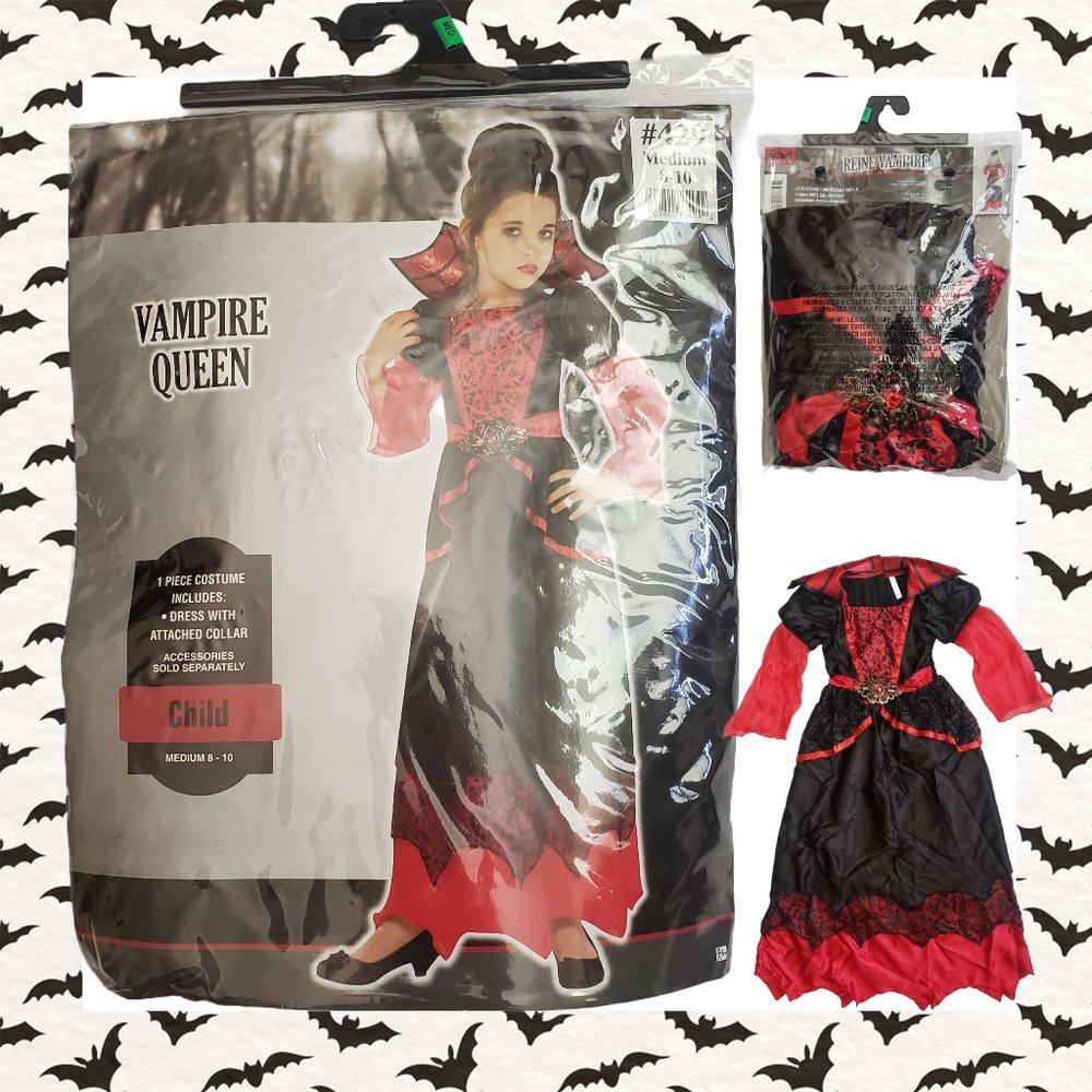 Costumes USA Vampire Queen Costume SZ Medium 8-10 Red Black